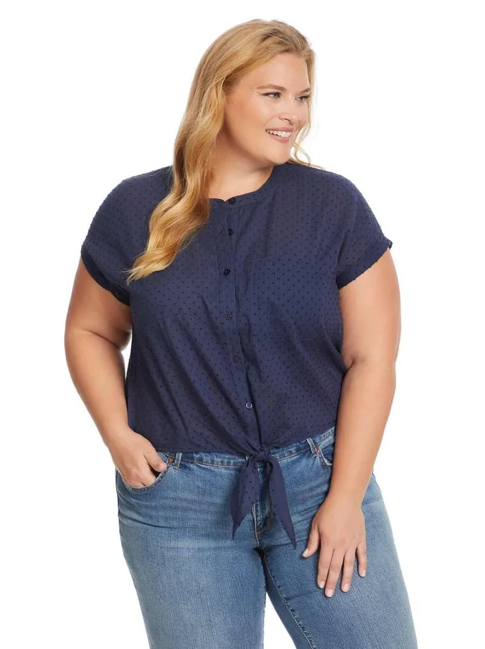 Women Jessica Simpson Tops and Tees Louelle Blouse In Dress Blues