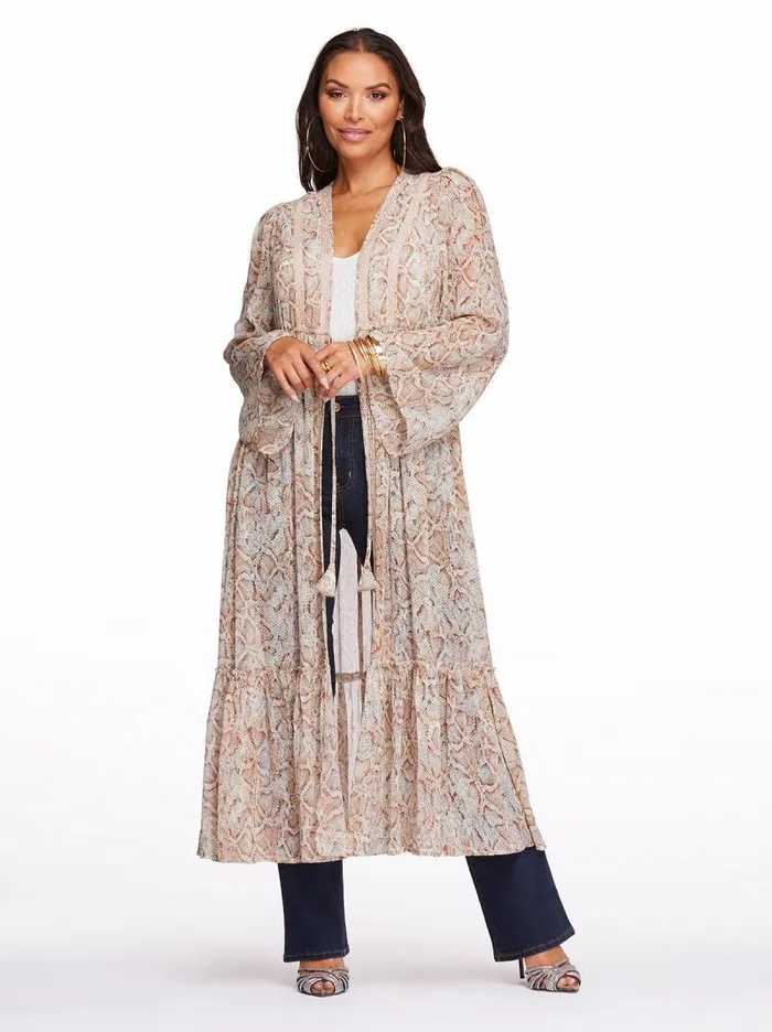 Women Jessica Simpson Tops and Tees Marilyn Duster In Shadow Snake