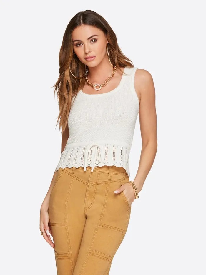 Women Jessica Simpson Tops and Tees Sierra Sweater Tank In Gardenia