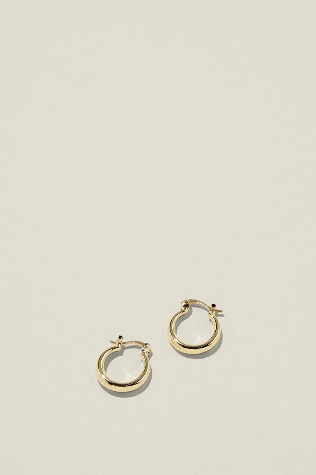Women Jewelry Cotton On Small Hoop Earring Gold Plated Tubular Women Jewelry Cotton On Small Hoop Earring Gold Plated Tubular