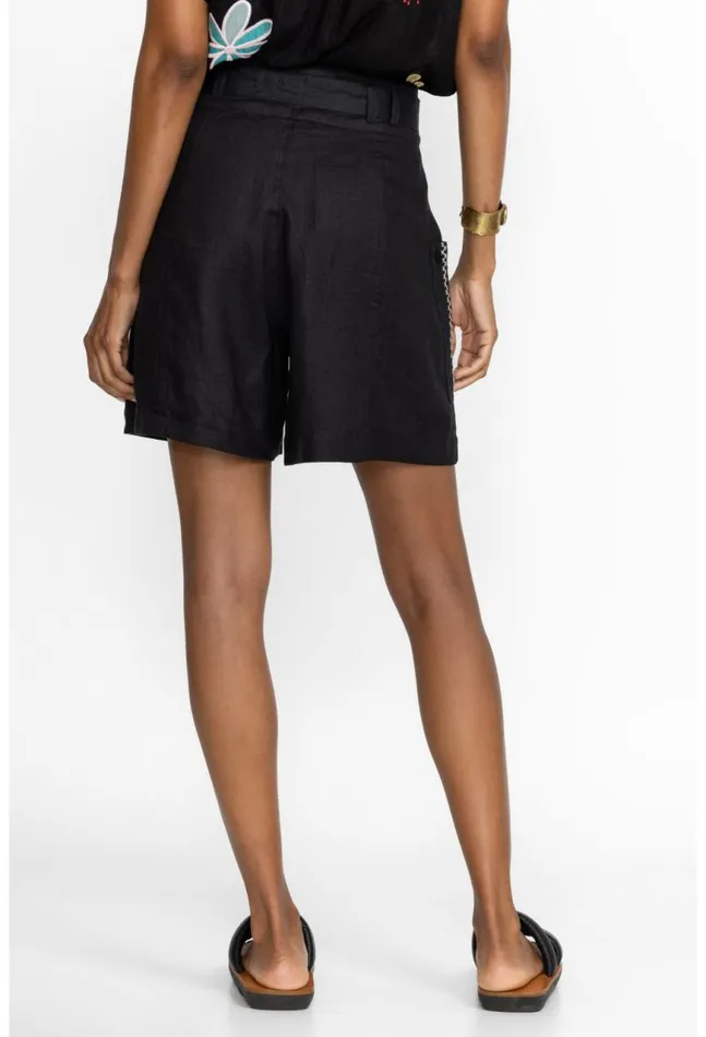 Women Joni Belted Cargo Short Black Johnny Was Bottoms