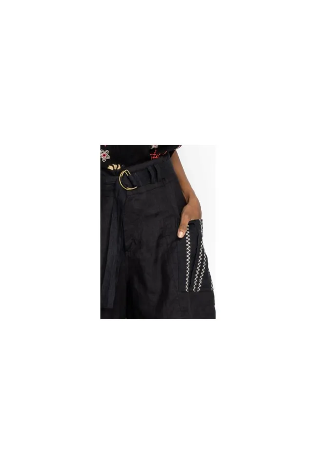 Women Joni Belted Cargo Short Black Johnny Was Bottoms