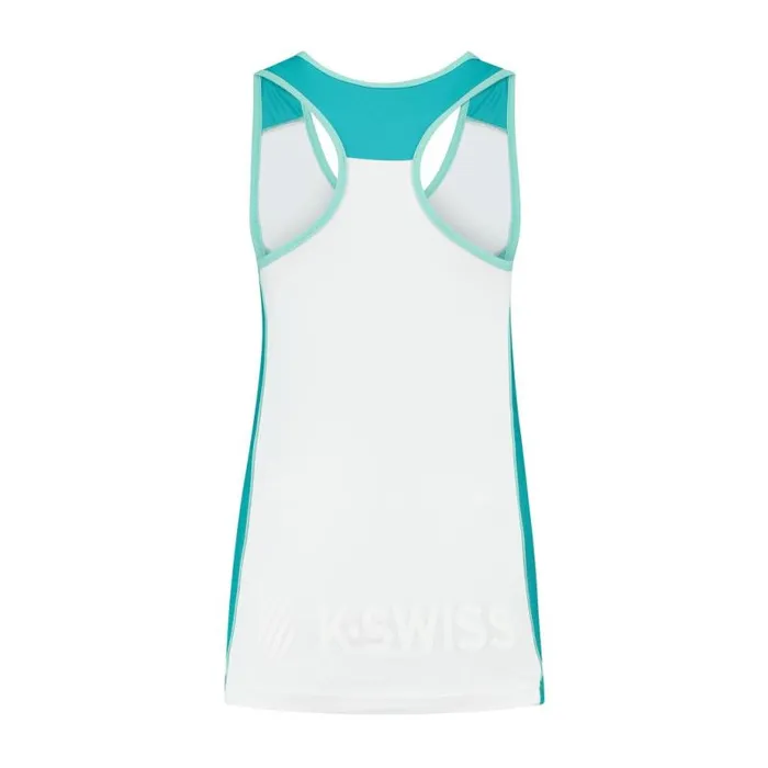 Women KSwiss Tennis and Pickleball WOMENS HYPERCOURT SPEED TANK White Algiers Blue