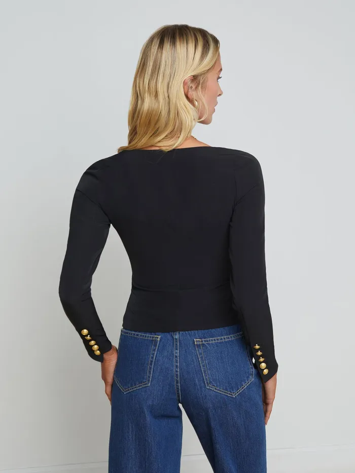 Women L039Agence Blouses and Tops Ainslee ZipFront Top Black Women L039Agence Blouses and Tops Ainslee ZipFront Top Black