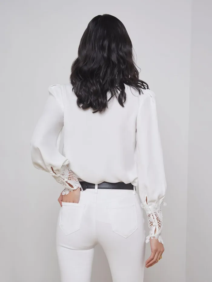 Women L039Agence Blouses and Tops Ava Blouse Ivory Women L039Agence Blouses and Tops Ava Blouse Ivory
