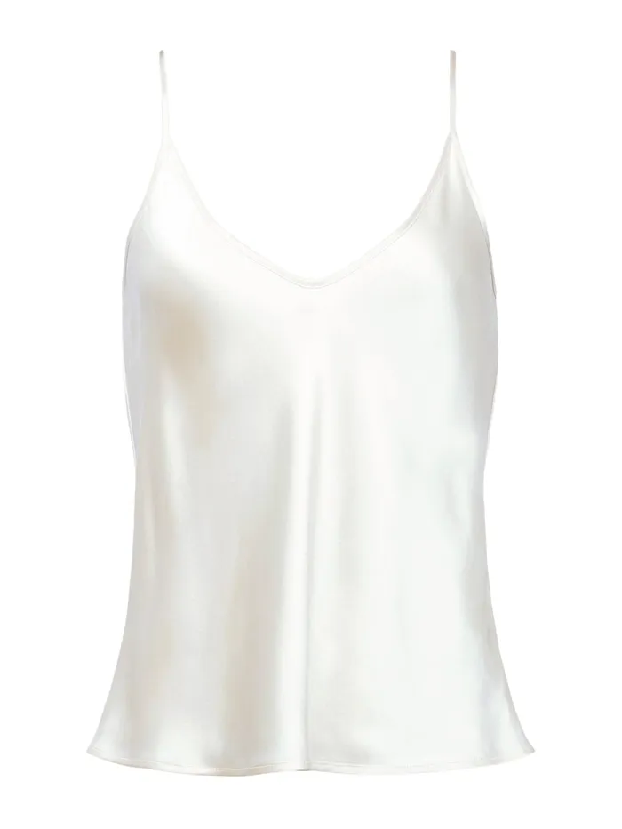 Women L039Agence Blouses and Tops Lexi Silk Camisole White Women L039Agence Blouses and Tops Lexi Silk Camisole White