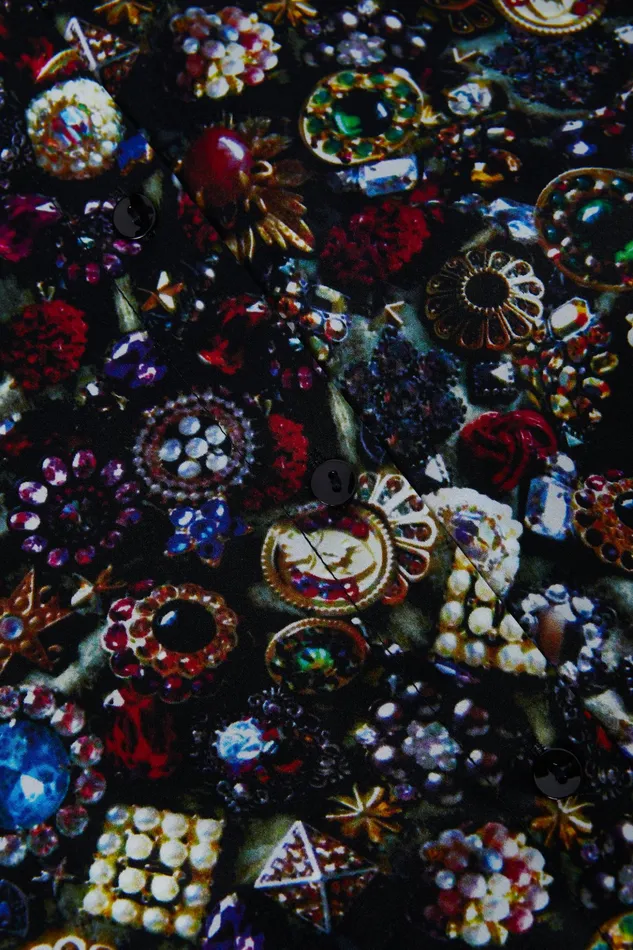 Women L039Agence Blouses and Tops Tyler Silk Blouse Black Multi Vintage Jewels Women L039Agence Blouses and Tops Tyler Silk Blouse Black Multi Vintage Jewels
