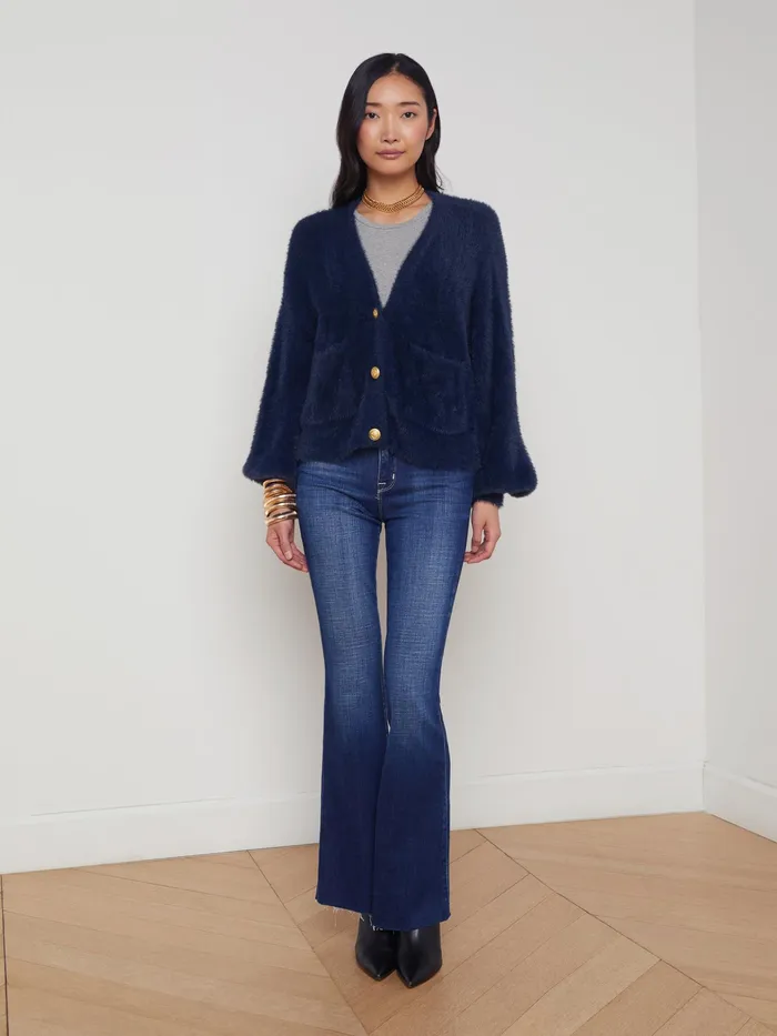 Women L039Agence Knitwear Harriet Cardigan Indigo Women L039Agence Knitwear Harriet Cardigan Indigo