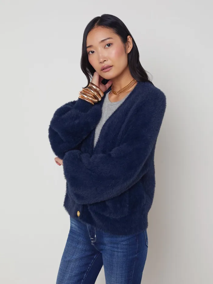 Women L039Agence Knitwear Harriet Cardigan Indigo Women L039Agence Knitwear Harriet Cardigan Indigo