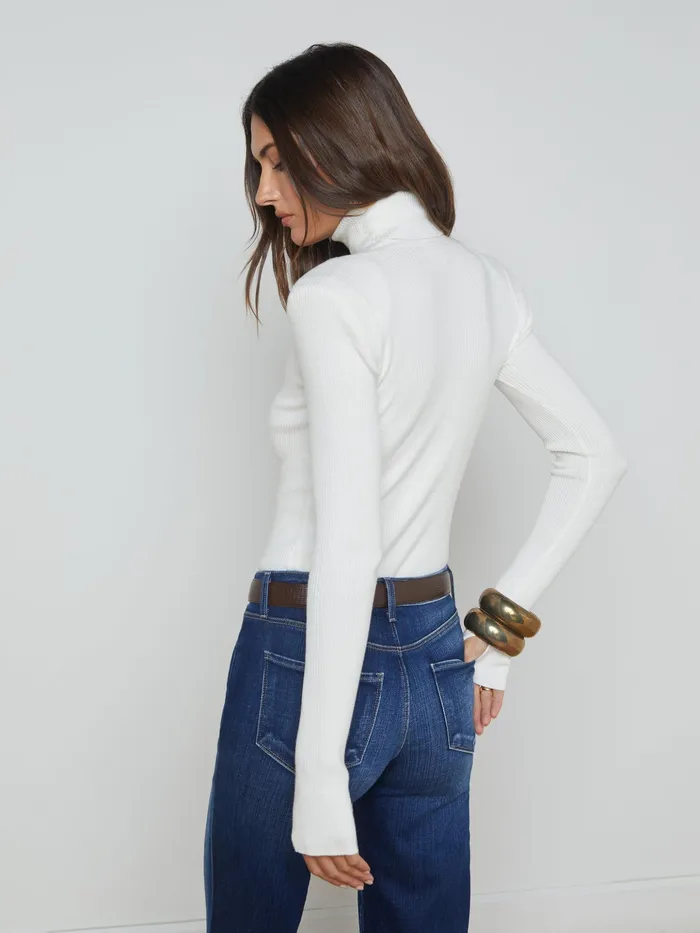 Women L039Agence Knitwear Reeves Turtleneck Ivoryblack Women L039Agence Knitwear Reeves Turtleneck Ivoryblack