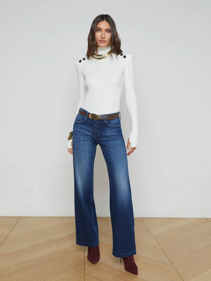 Women L039Agence Knitwear Reeves Turtleneck Ivoryblack Women L039Agence Knitwear Reeves Turtleneck Ivoryblack