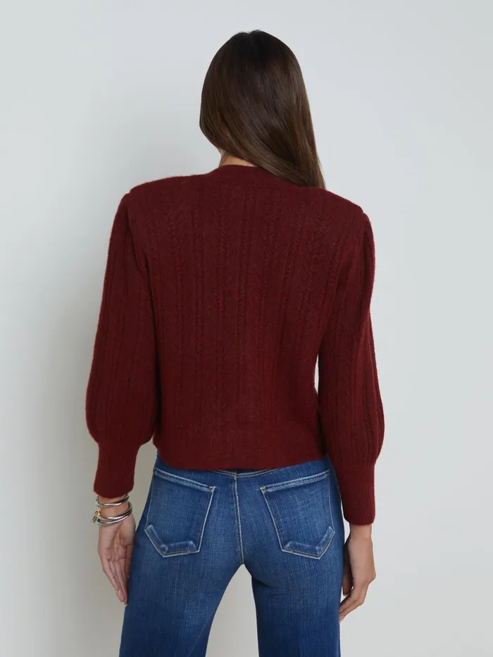 Women L039Agence Knitwear Talulla Cardigan Syrah Women L039Agence Knitwear Talulla Cardigan Syrah