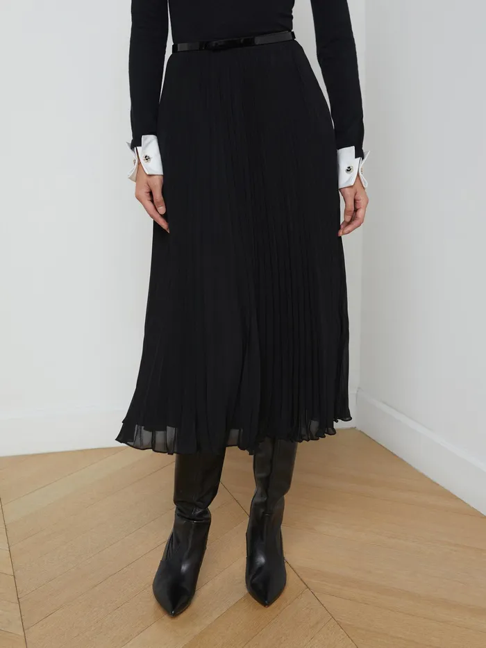 Women L039Agence Skirts Fernanda Pleated Skirt Black Women L039Agence Skirts Fernanda Pleated Skirt Black