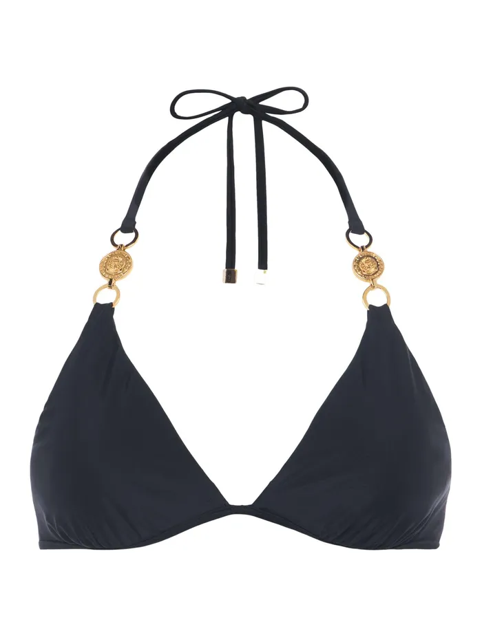 Women L039Agence Swimwear Annabelle Triangle Bikini Top Blackgold Coin