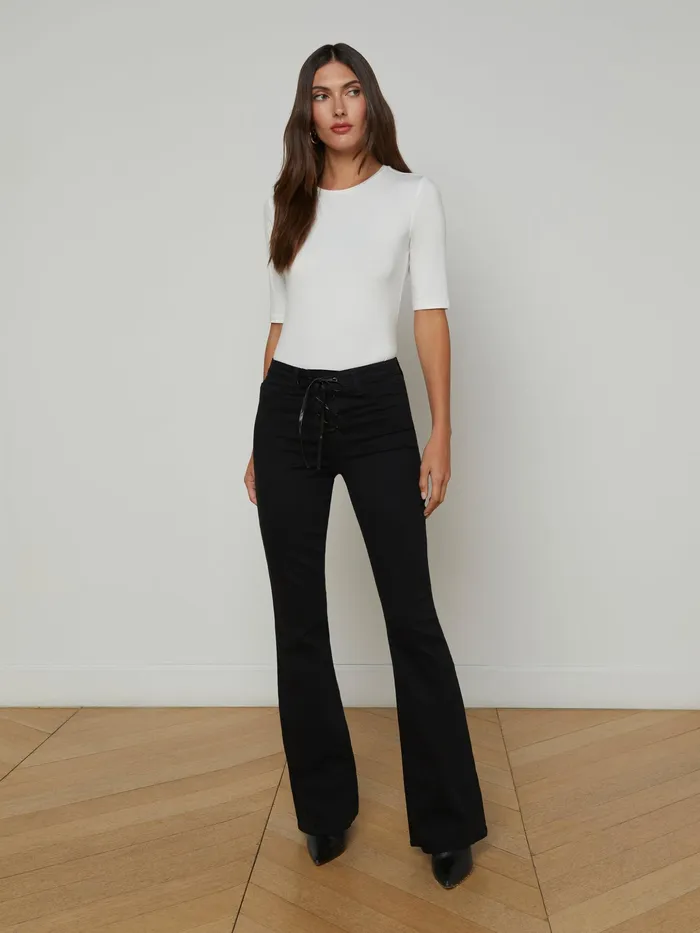 Women L039Agence Tees Saundra Jersey Tee White Women L039Agence Tees Saundra Jersey Tee White