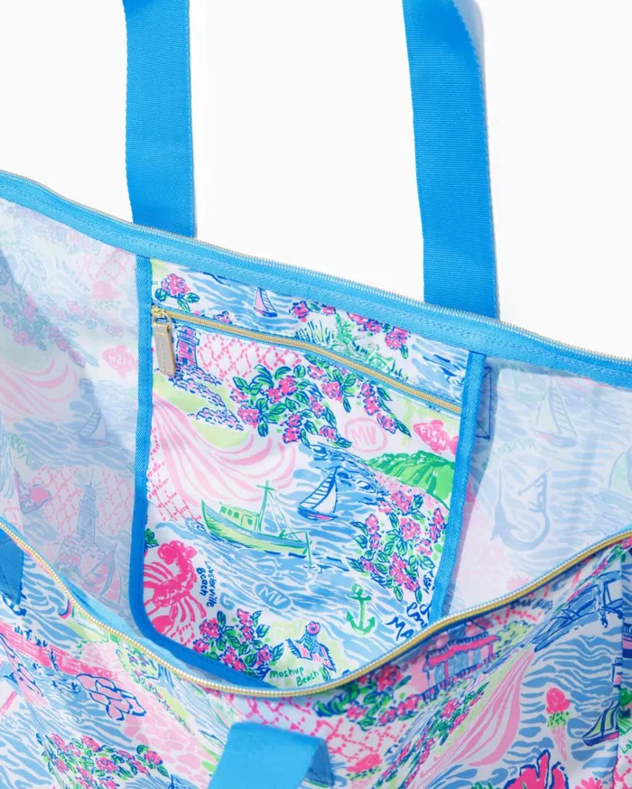 Women Lilly Pulitzer Bags Getaway Packable Tote Multi Sunshine State Of Mind