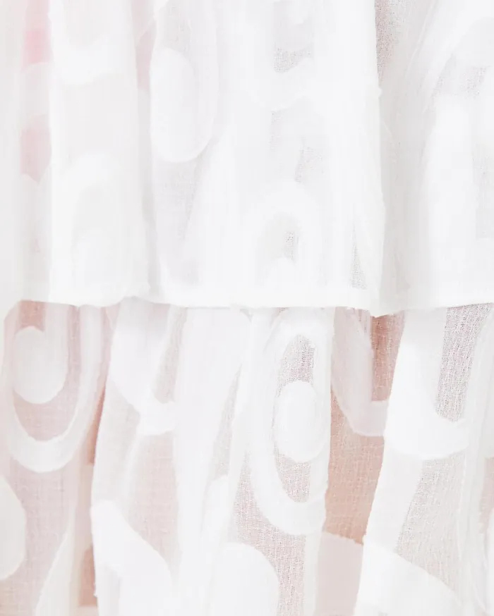 Women Lilly Pulitzer Swim Tahlia Skirt CoverUp Resort White Poly Crepe Swirl Clip