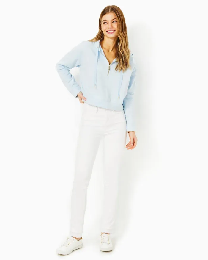 Women Lilly Pulitzer Tops Kirstie Long Sleeve Hoodie Pastel Lunar Blue Women Lilly Pulitzer Tops Kirstie Long Sleeve Hoodie Pastel Lunar Blue