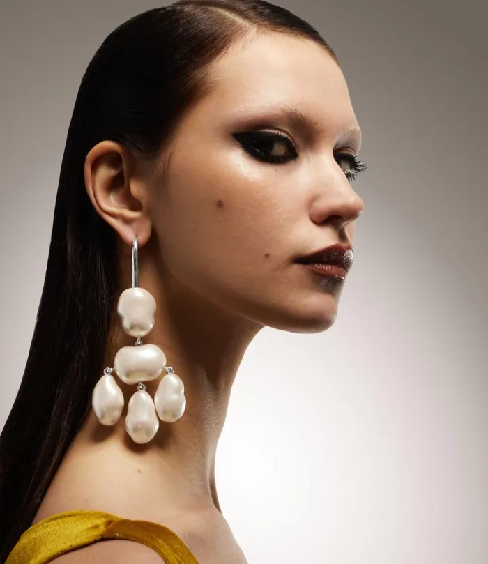 Women Loulia Earrings Platinumcreamrosepearl Vivienne Westwood Earrings