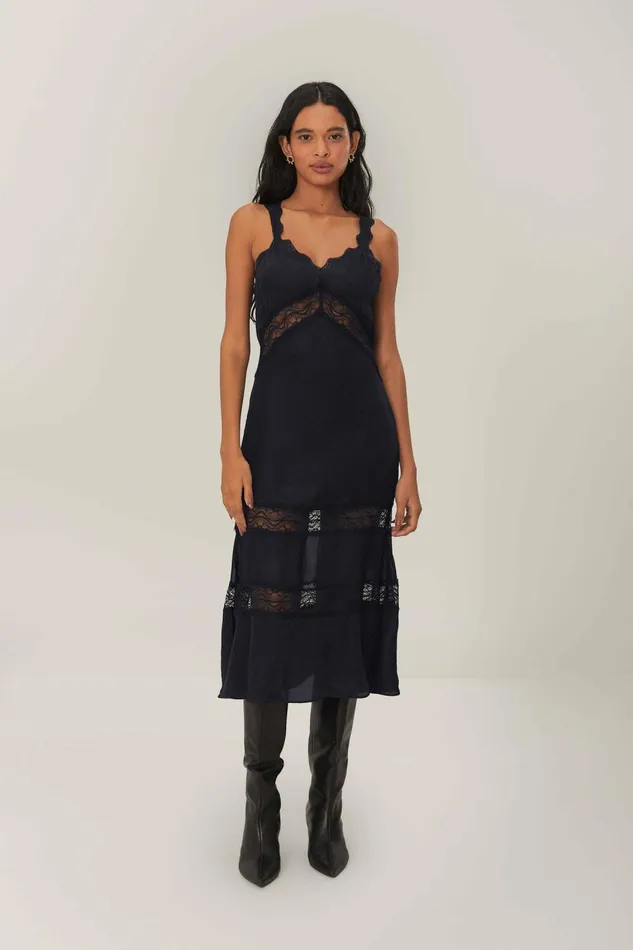 Women Maxi Dresses Farm Rio Black Sleeveless Maxi Dress