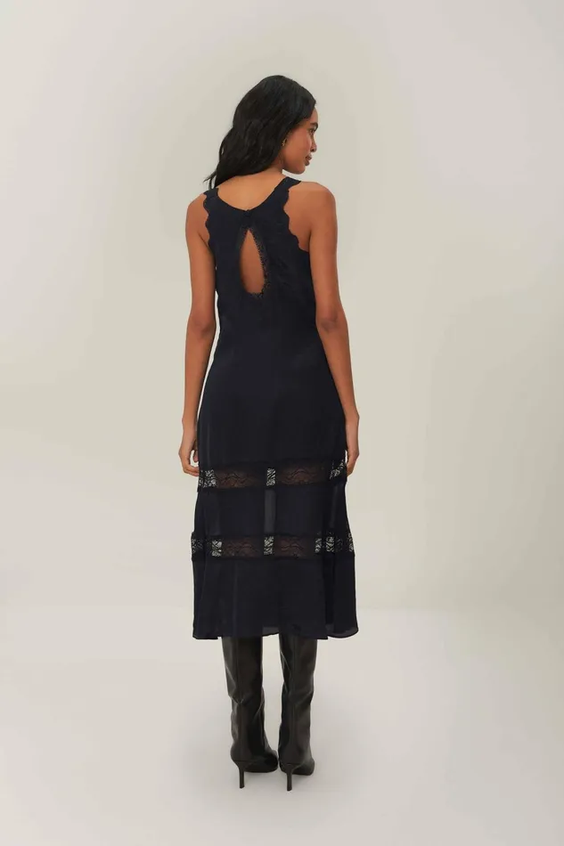 Women Maxi Dresses Farm Rio Black Sleeveless Maxi Dress