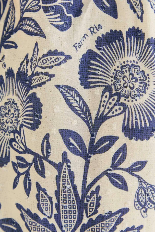 Women Maxi Dresses Farm Rio Blue Pineapple Garden Maxi Dress