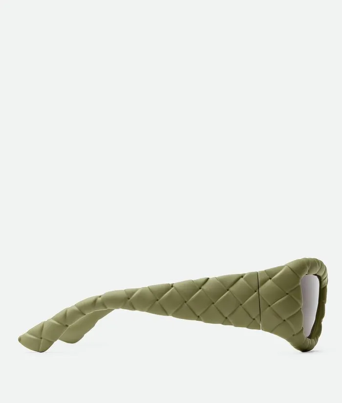 WomenMen Bottega Veneta Sunglasses Intrecciato Rectangular Sunglasses Greenbrown