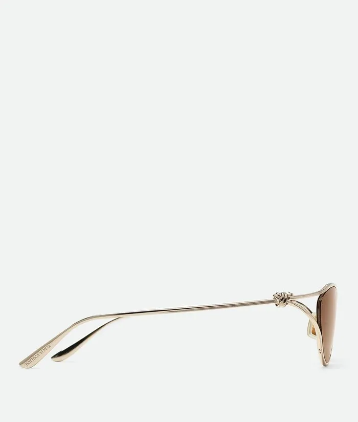WomenMen Bottega Veneta Sunglasses Knot Cat Eye Sunglasses Goldbrown