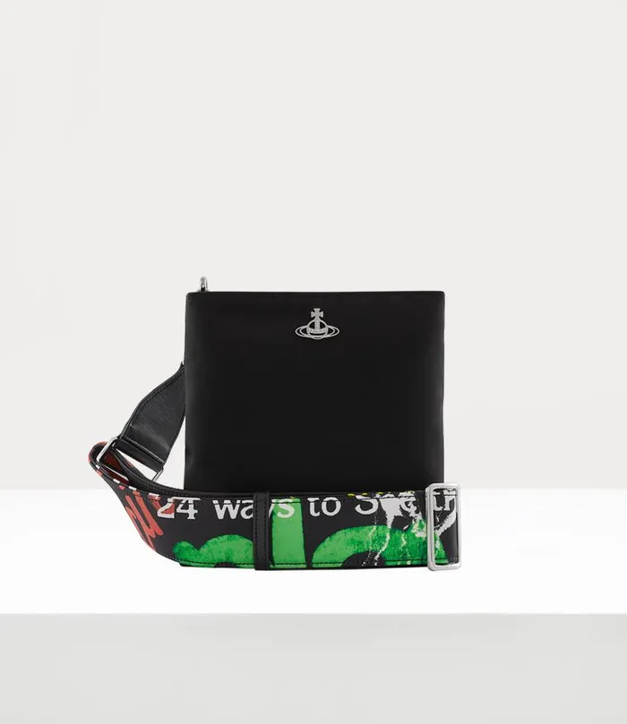 WomenMen Sq Crossbody Print Strap Black Vivienne Westwood Crossbody Bags
