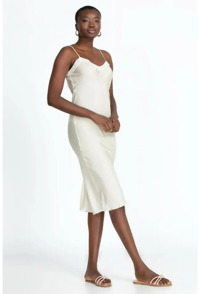 Women Midi Length Slip Ecru Johnny Was Dresses