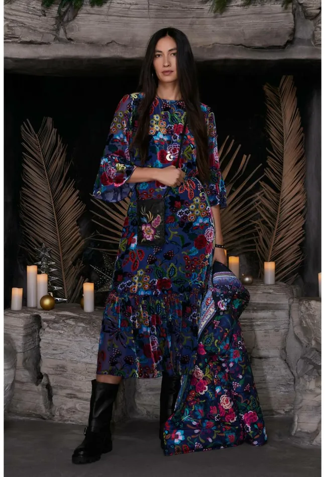 Women Minto Burnout Tanya Dress Lined Minto Johnny Was Dresses