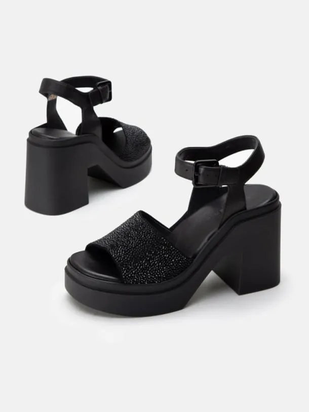 Women NELIO Suede Black Clergerie Sandals