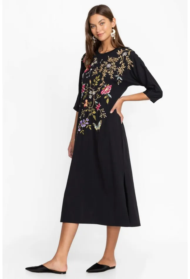Women Osaka Dolman Sleeve Knit Dress Black Johnny Was Dresses