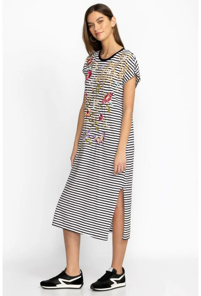 Women Osaka Relaxed Knit Dress Stripe Johnny Was Dresses