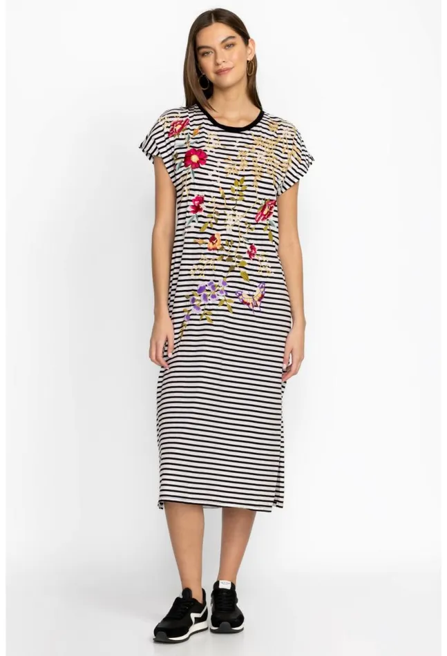 Women Osaka Relaxed Knit Dress Stripe Johnny Was Dresses