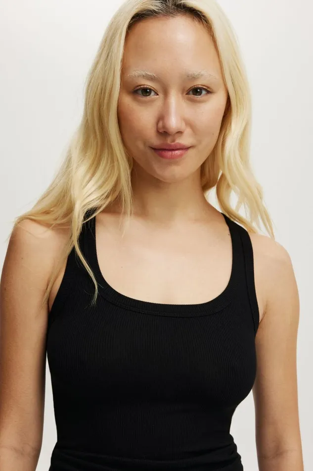 Women Pajamas Cotton On Sleep Recovery Racer Back Tank Top True Black