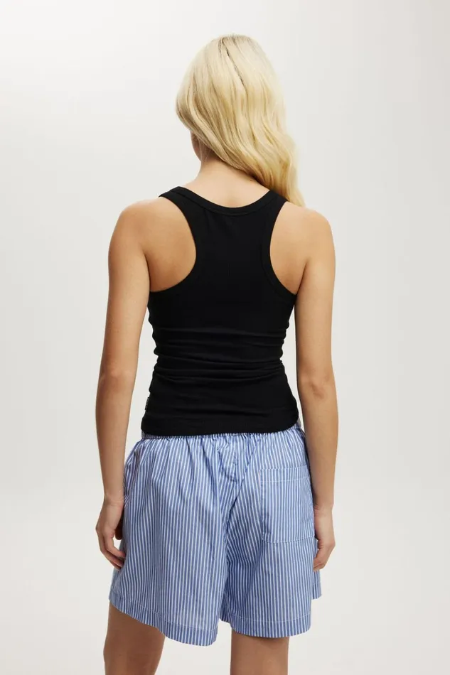 Women Pajamas Cotton On Sleep Recovery Racer Back Tank Top True Black