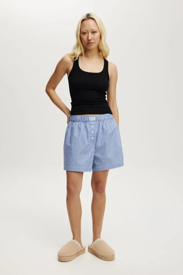 Women Pajamas Cotton On Sleep Recovery Racer Back Tank Top True Black