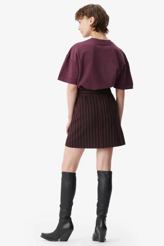 Women Pants and Skirts Lala Berlin Skirt Saki Polyester Mix Stripe Fudge