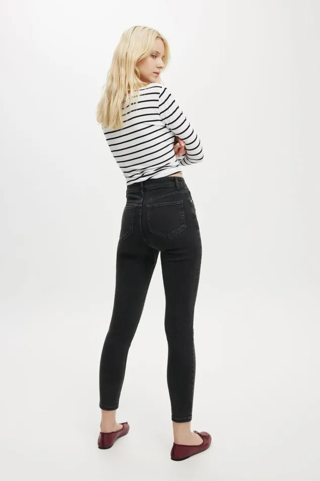 Women Pants Cotton On High Rise Skinny Jean Graphite Black Rip Women Pants Cotton On High Rise Skinny Jean Graphite Black Rip