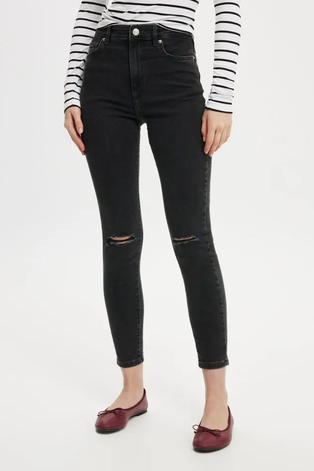 Women Pants Cotton On High Rise Skinny Jean Graphite Black Rip Women Pants Cotton On High Rise Skinny Jean Graphite Black Rip