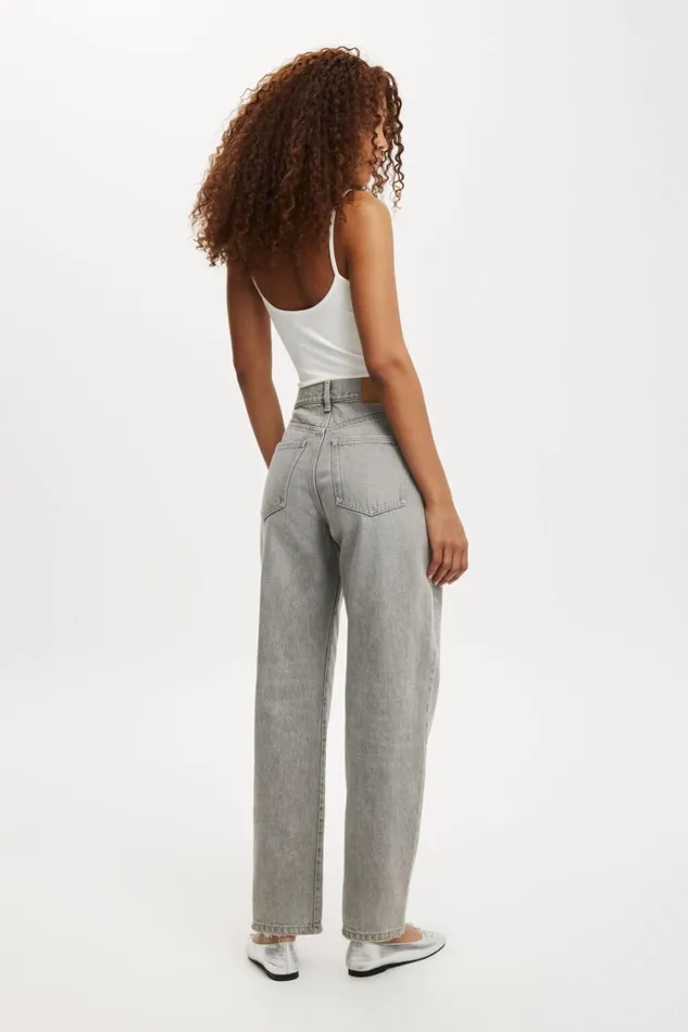 Women Pants Cotton On Loose Straight Jean Ash Grey Women Pants Cotton On Loose Straight Jean Ash Grey