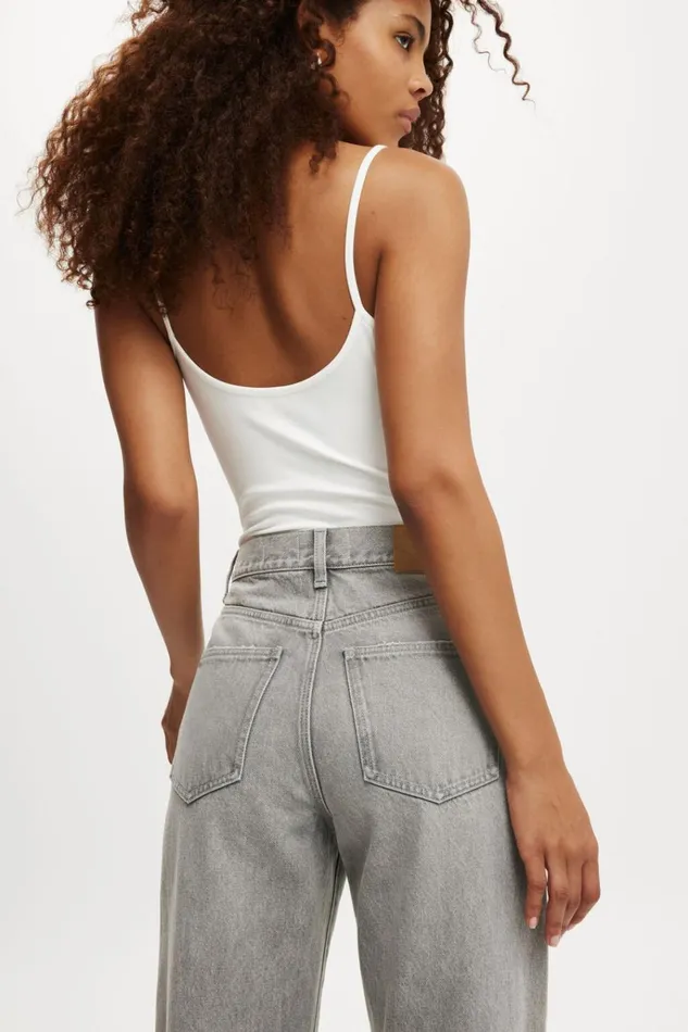 Women Pants Cotton On Loose Straight Jean Ash Grey Women Pants Cotton On Loose Straight Jean Ash Grey