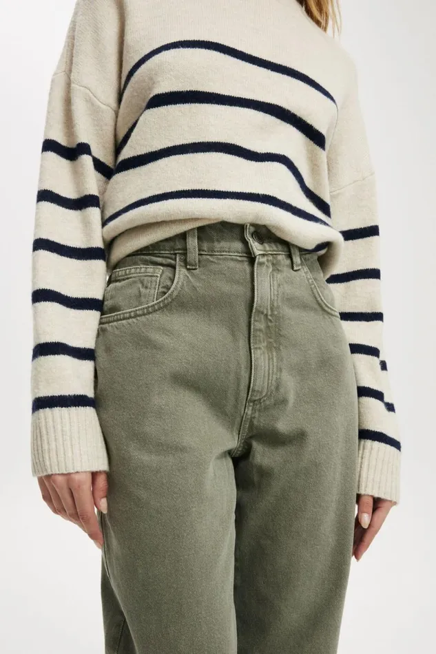 Women Pants Cotton On Loose Straight Jean Smokey Green Women Pants Cotton On Loose Straight Jean Smokey Green