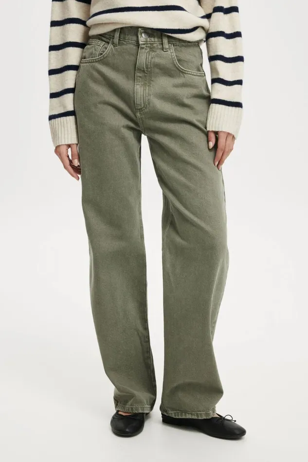 Women Pants Cotton On Loose Straight Jean Smokey Green Women Pants Cotton On Loose Straight Jean Smokey Green
