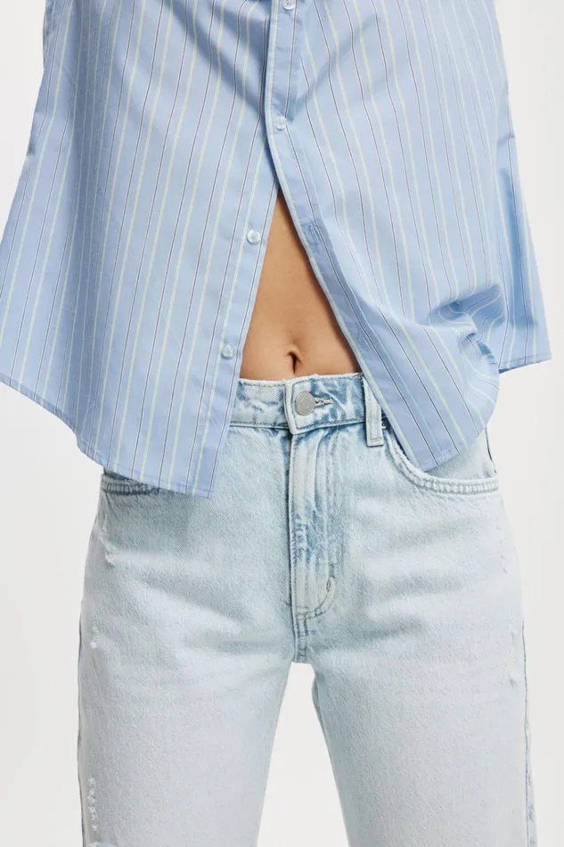 Women Pants Cotton On Original Straight Jean Crystal Bluewash Pocket Women Pants Cotton On Original Straight Jean Crystal Bluewash Pocket