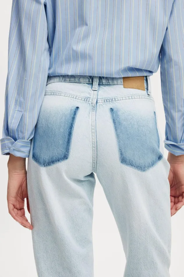 Women Pants Cotton On Original Straight Jean Crystal Bluewash Pocket Women Pants Cotton On Original Straight Jean Crystal Bluewash Pocket