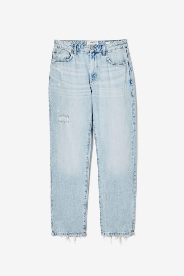 Women Pants Cotton On Original Straight Jean Crystal Bluewash Pocket Women Pants Cotton On Original Straight Jean Crystal Bluewash Pocket