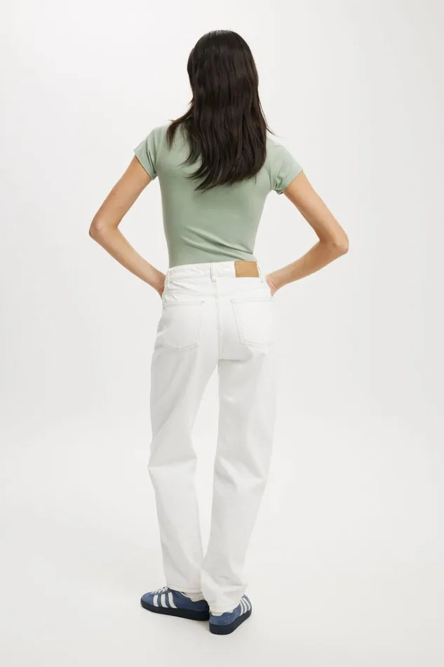 Women Pants Cotton On Original Straight Jean Vintage White Women Pants Cotton On Original Straight Jean Vintage White