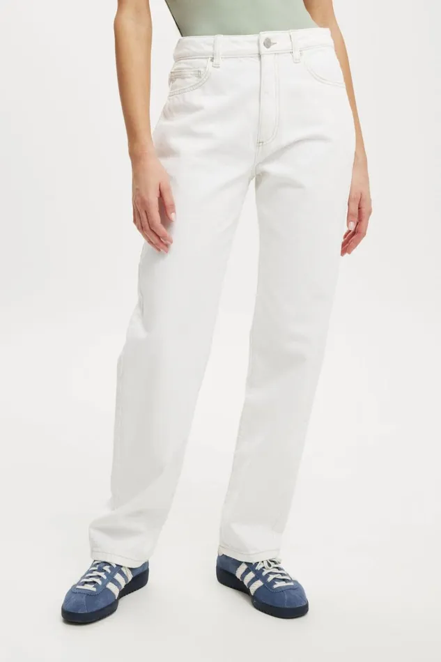 Women Pants Cotton On Original Straight Jean Vintage White Women Pants Cotton On Original Straight Jean Vintage White